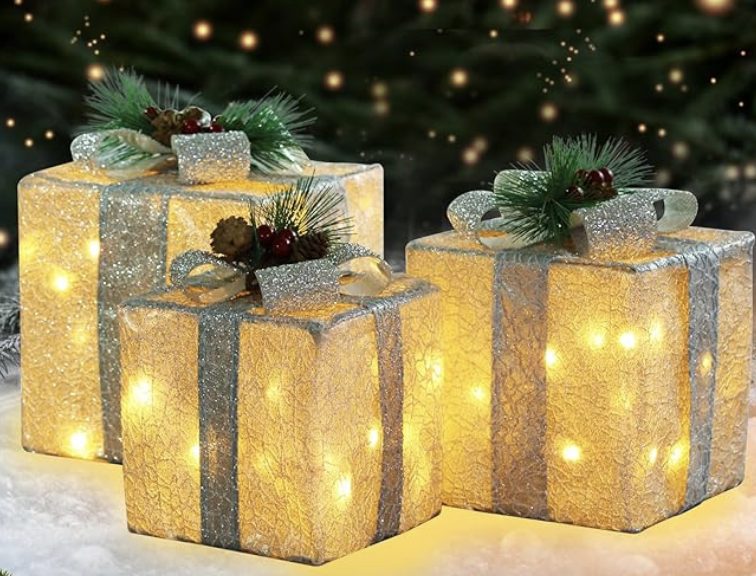 Christmas Lighted Gift Boxes – Set of 3 With Remotes – $8.99 (Reg. $35.99)